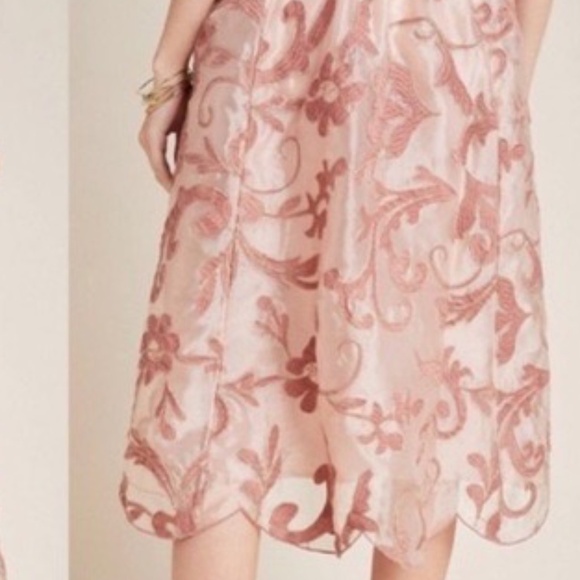 Gorgeous "Shannon" Pink embroidered overlay skirt by Maeve - size Med - NWT - Picture 11 of 11